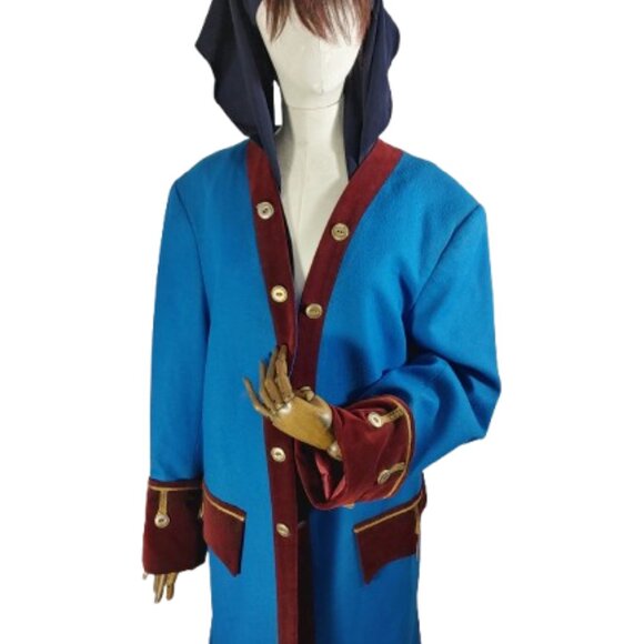 MEN'S HISTORICAL PIRATE/PRIVATIER GARB - LARGE JACKET, FULLY LINED WOOL COATT - Picture 8 of 13